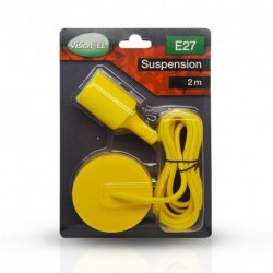 SUSPENSION SILICONE DOUILLE E27 JAUNE + CABLE 2 METRES