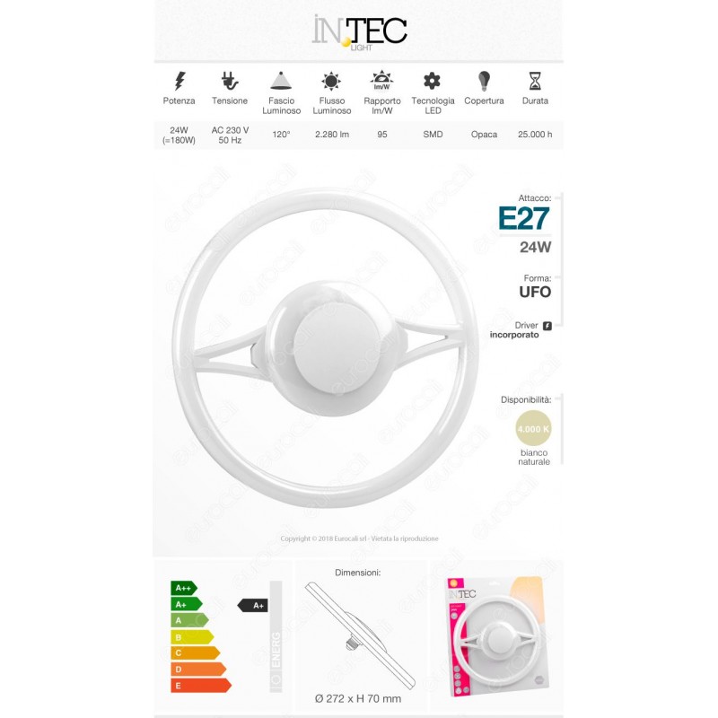 AMPOULE LED CIRCULAIRE CULOT E27 4000K