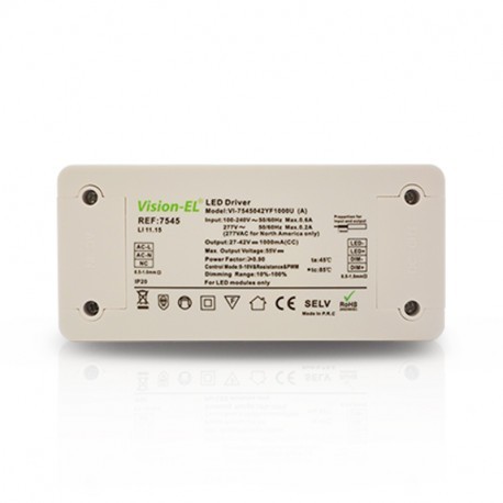 Alimentation éléctronique pour-led-42w-dimmable-1-10v