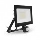 PROJECTEUR LED PLAT NOIR 50 WATTS 4000K+DETECTEUR